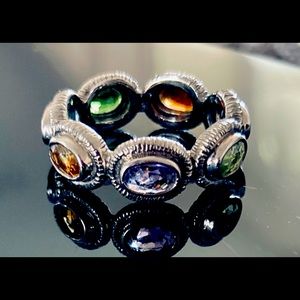 Multi gemstone band ring